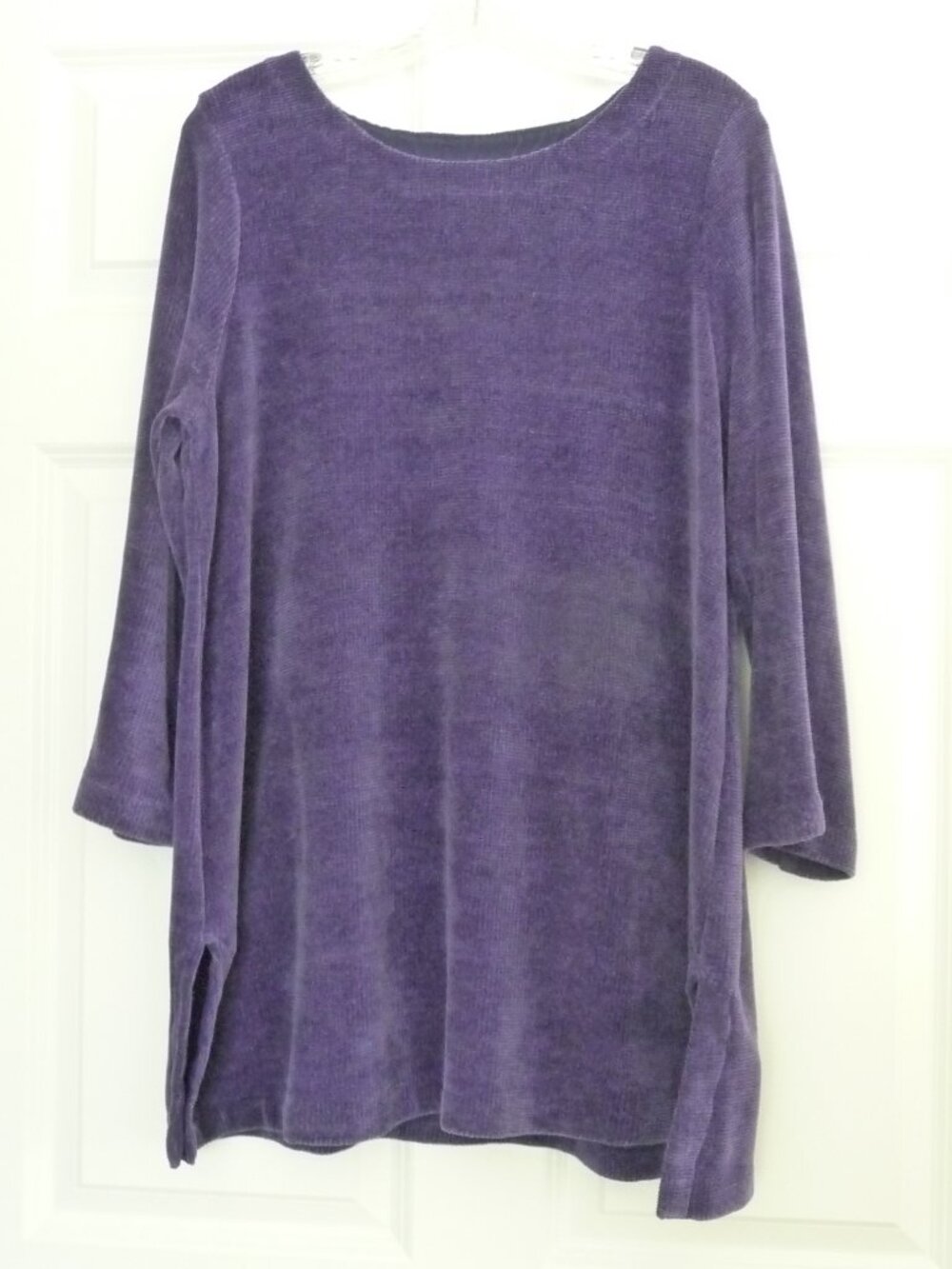 J JILL TALL VELOUR TUNIC PURPLE SIZE: LARGE TALL